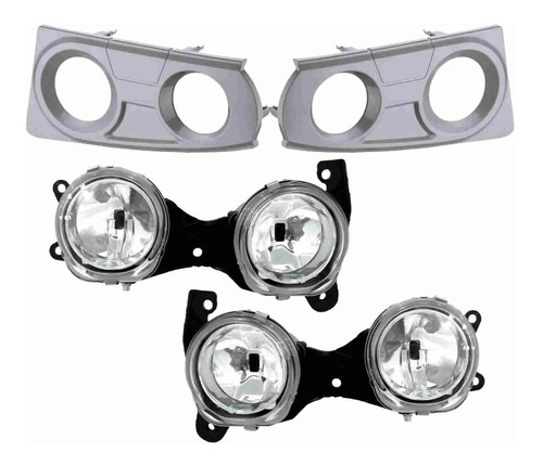 Kit Par Farol Auxiliar com Molduras Para Iveco Stralis