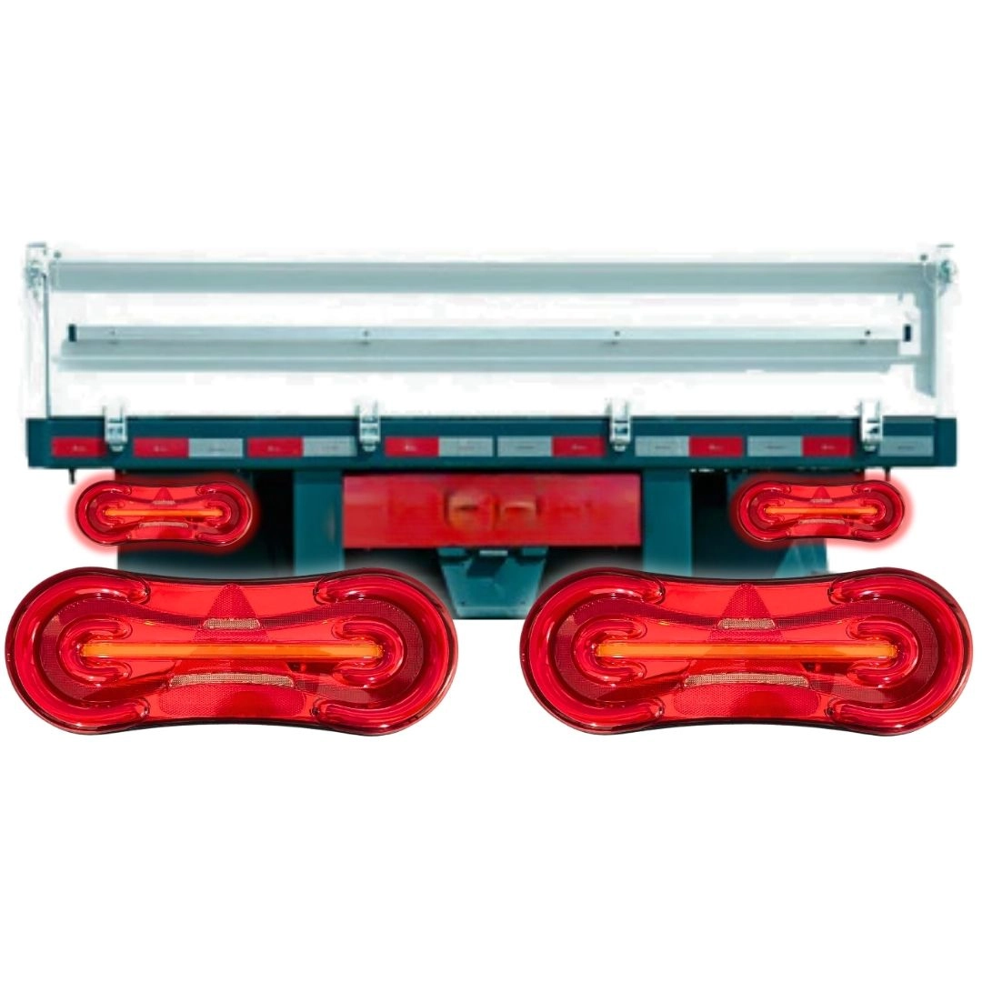 Par Lanterna Traseira Carreta Compativel Facchini 19 LED 24V