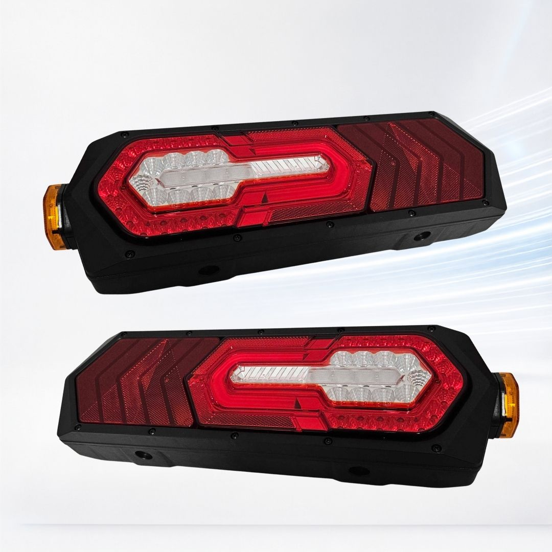 Kit Par Lanterna Traseira LED 24V Caminhão Carreta Reboque Implementos Sinalsul + Chicotes 5 Vias Kit Par Lanterna Traseira LED 24V Caminhão Carreta Reboque Implementos Sinalsul + Chicotes 5 Vias
