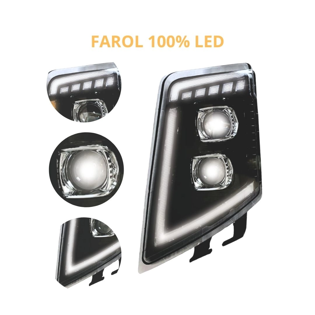 Farol Principal Dianteiro e DRL Full LED Para Volvo FM FH 2009 a 2014 Lado Esquerdo 21035638 Farol Principal Dianteiro e DRL Full LED Para Volvo FM FH 2009 a 2014 Lado Esquerdo 21035638