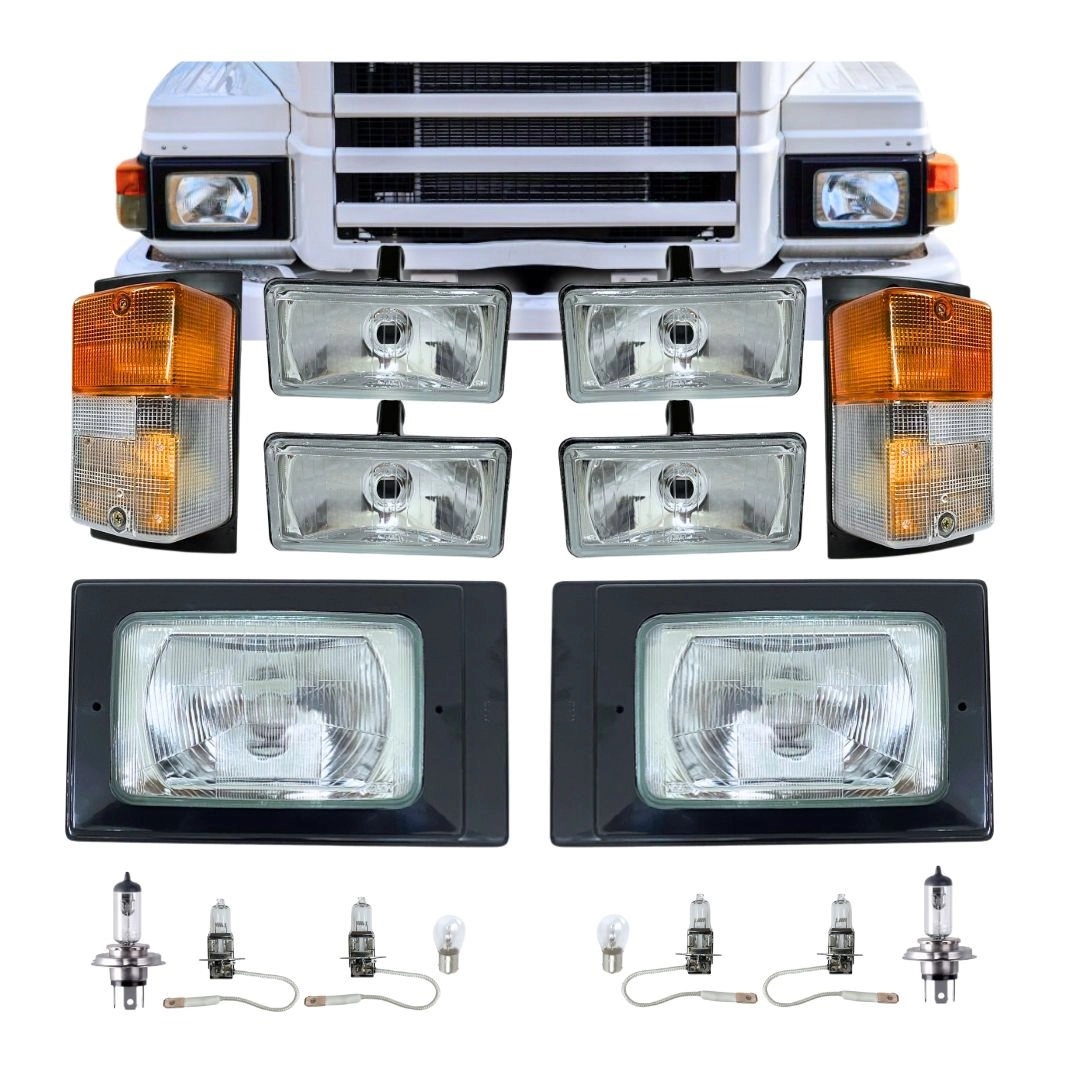 Kit Iluminação Completo c/ Moldura Para Scania Bicudo