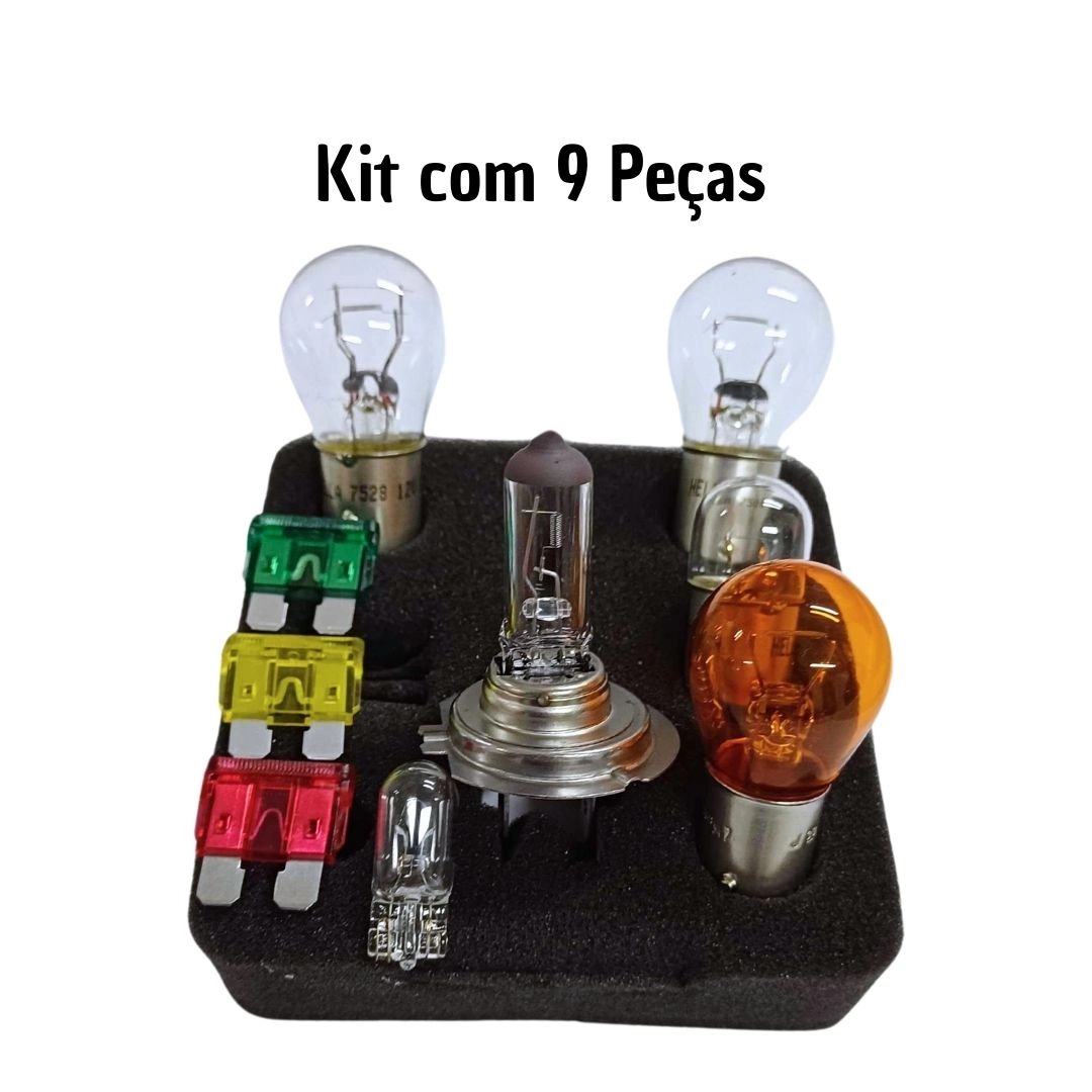 Kit Lampadas H7 12v Farol Seta Re Fusivel 9 Pçs Hella Kit Lampadas H7 12v Farol Seta Re Fusivel 9 Pçs Hella