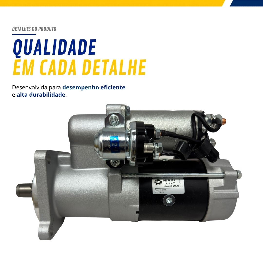 Motor de Partida Arranque 12V 10 Dentes 3.3kW Para VW Worker 13-180 15-180 17-180 Agrale Jan Kuhn Hella Motor de Partida Arranque 12V 10 Dentes 3.3kW Para VW Worker 13-180 15-180 17-180 Agrale Jan Kuhn Hella