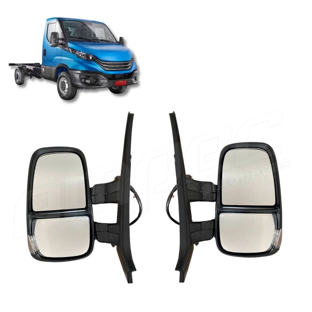 Par Retrovisor Compatível Iveco Daily Braço Curto Elétrico