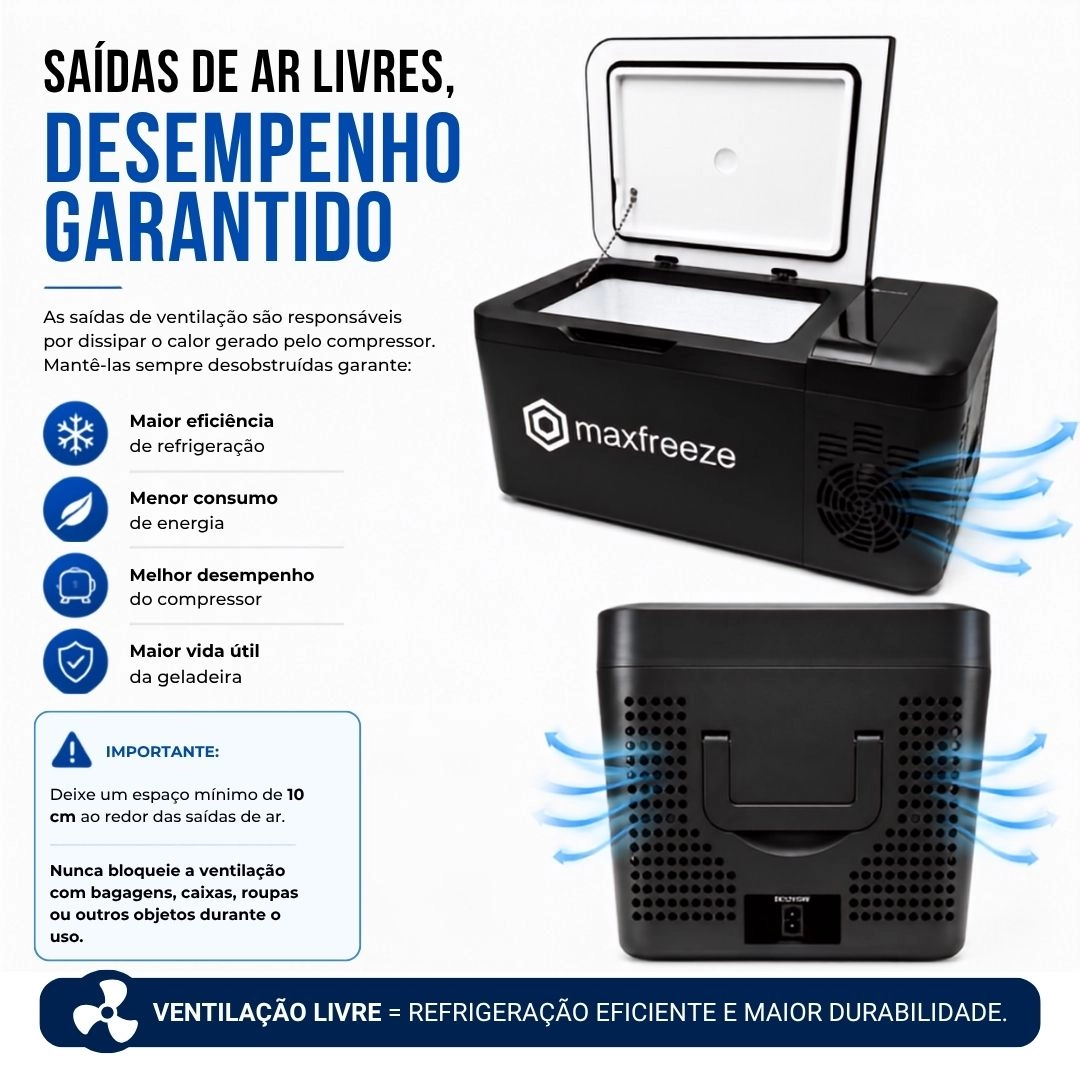 Mini Geladeira Portátil 15 Litros Freezer 12v/24v 110v/220v Caminhão Ônibus Van Carro Maxfreeze Mini Geladeira Portátil 15 Litros Freezer 12v/24v 110v/220v Caminhão Ônibus Van Carro Maxfreeze