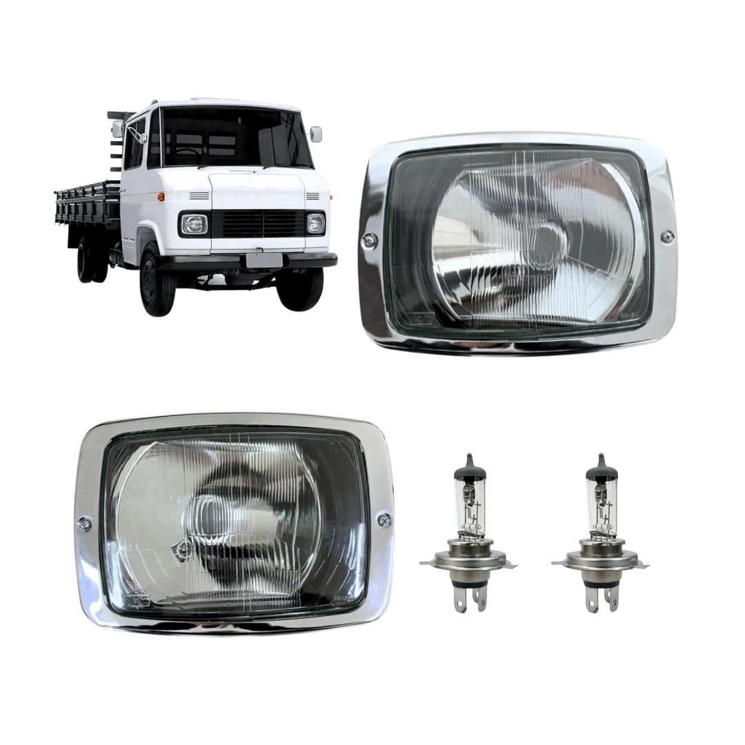 Kit Farol Para MB 608 708 de 1972 a 1989 + Lâmpadas
