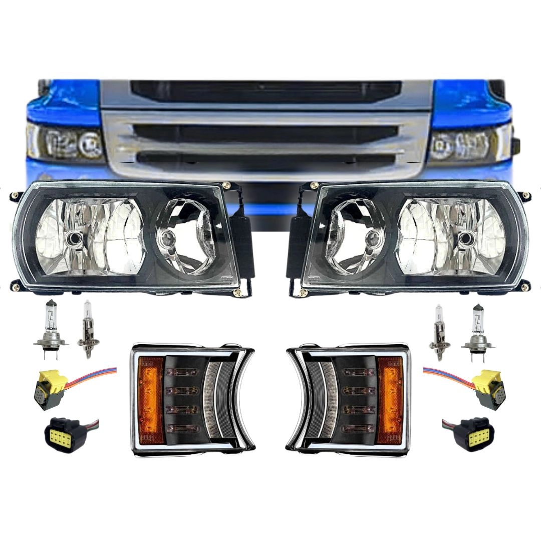 Kit Farol ParaScania Serie S4 S5 Mascara Negra Black