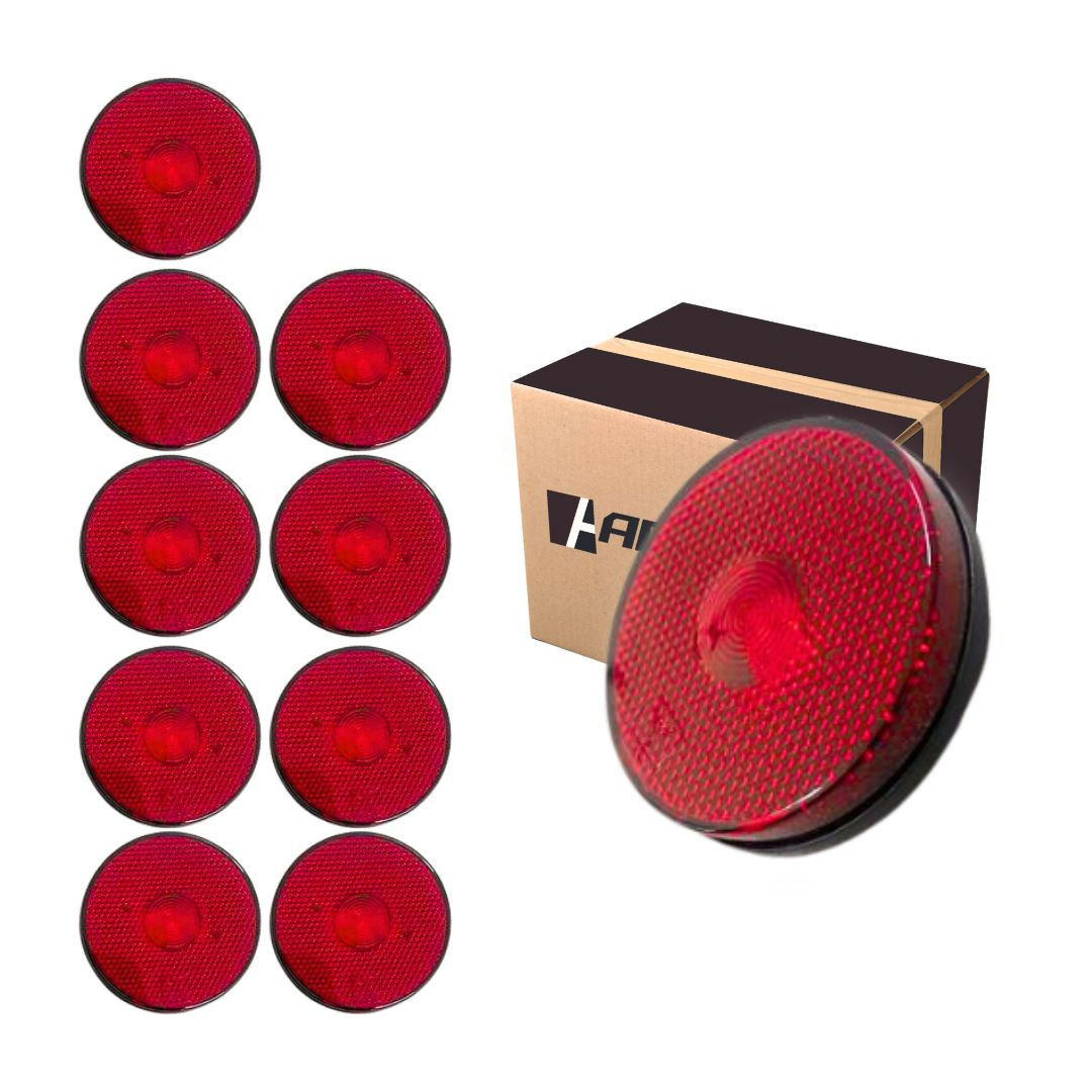 Kit 10 Lanterna Lateral Implemento G 85mm Sem Suporte LED Vermelha Para Carreta Caminhão Trailer Reboque