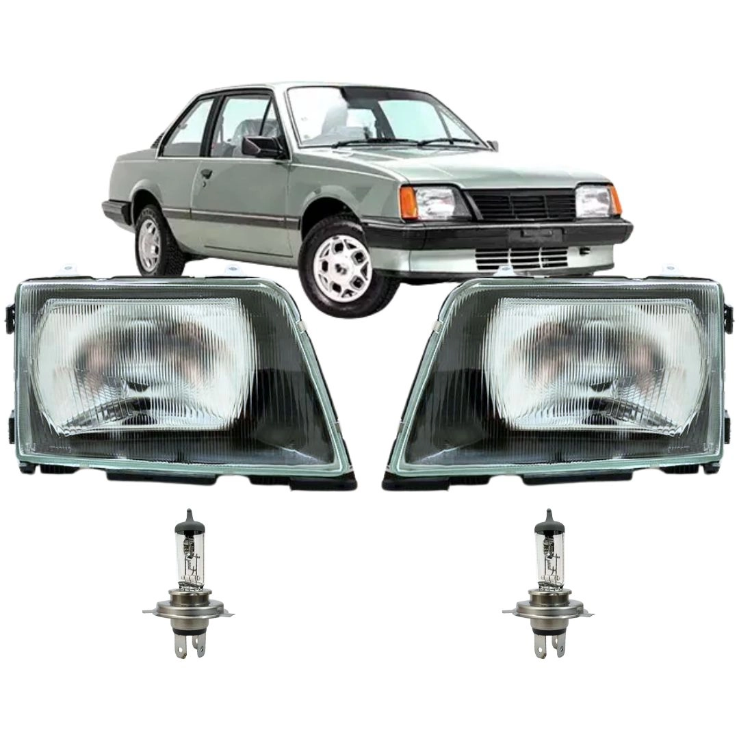 Par Farol Para Monza 1988 a 1990 Lente Vidro e Lâmpadas