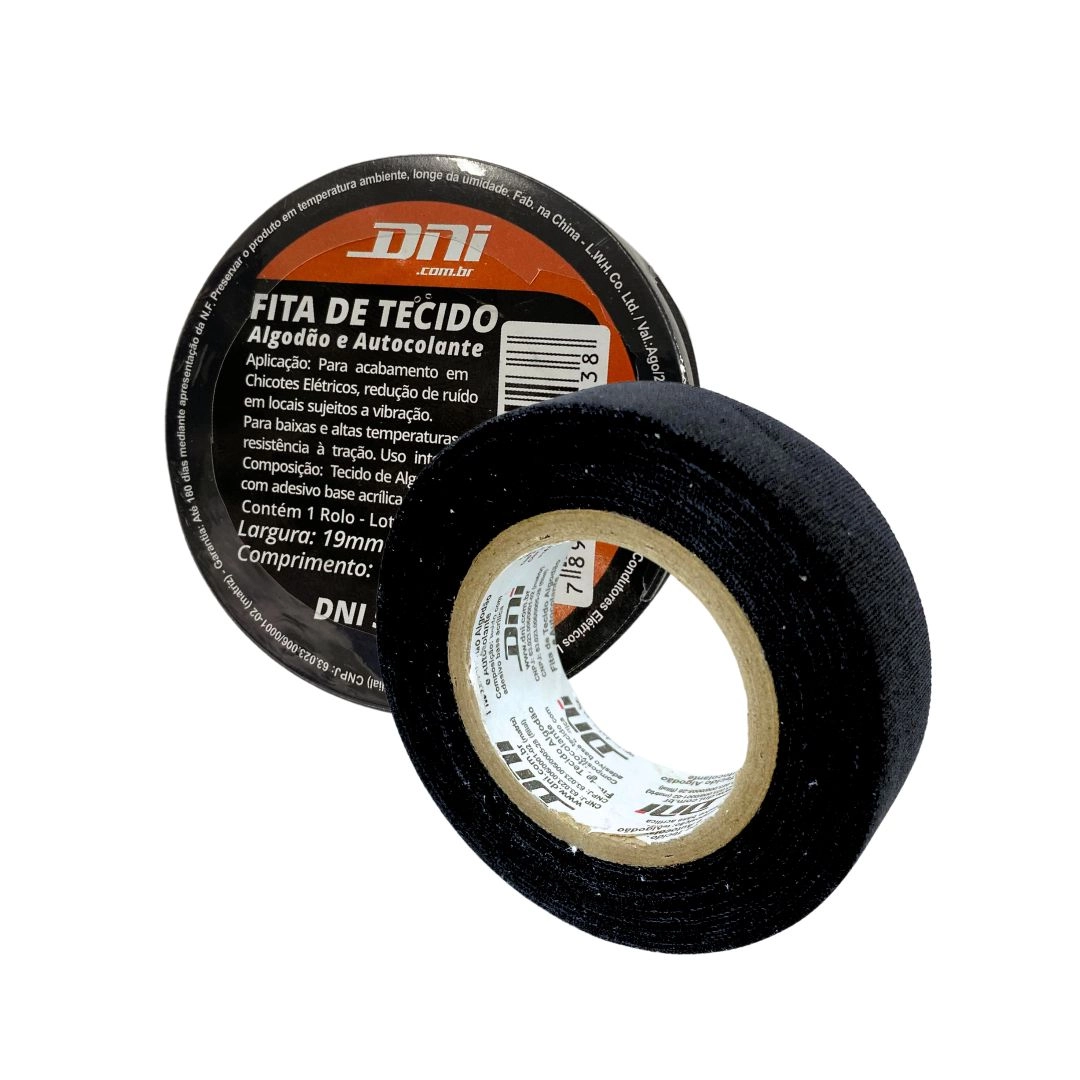 Fita Isolante Tecido 10m Chicote Elétrico Autocolante Fita Pano Anti Chama DNI5023