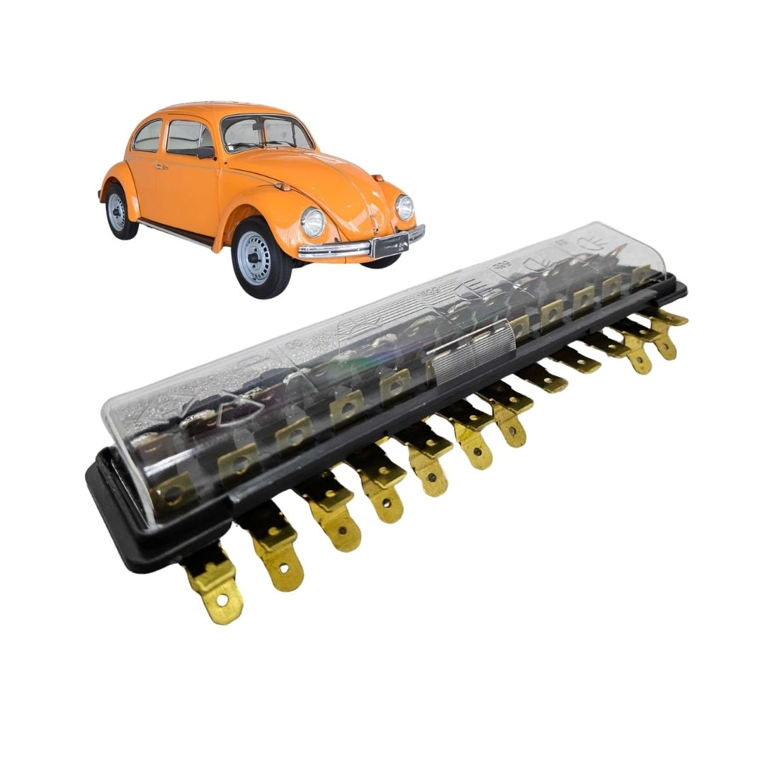 Caixa Fusível 12 Polos Para Fusca Após 1975 Tipo Cerâmica