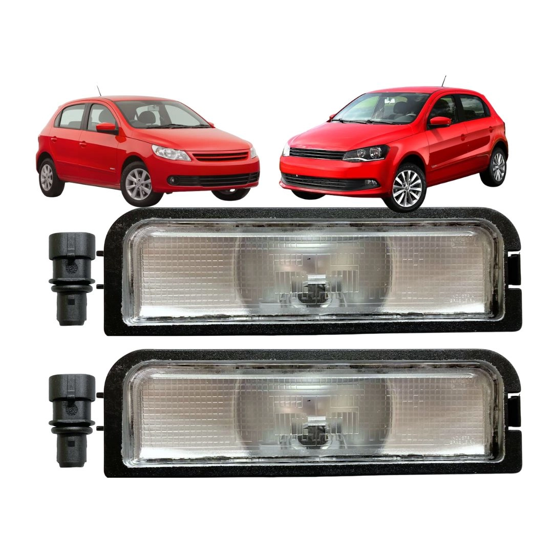 Par Lanterna Luz Placa Para VW Gol G5 G6 09 a 16 Com Soquete