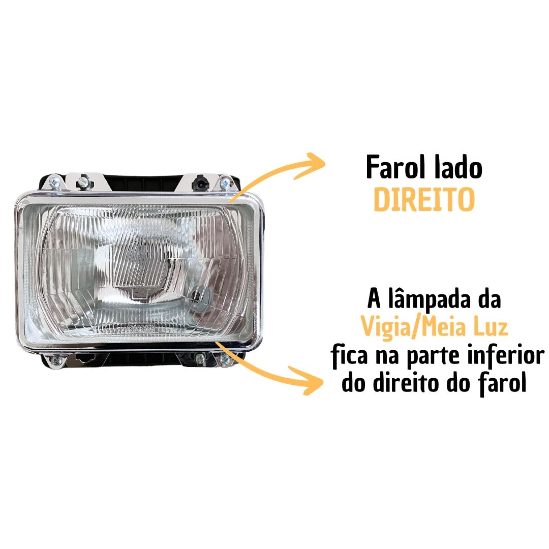Kit 4 Farol ParaMb Mercedes Bicudo + Lâmpada 24v Nino