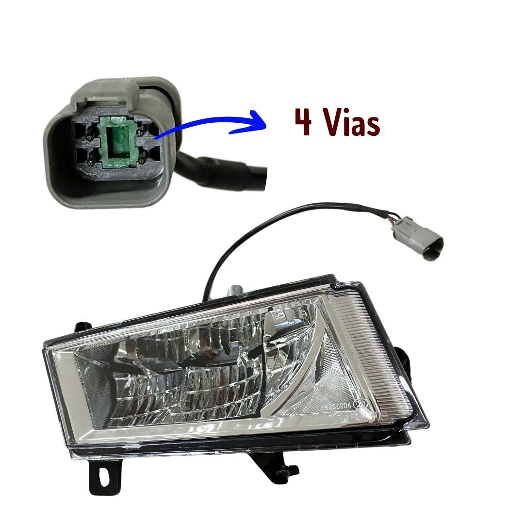 Farol Auxiliar de Milha Neblina LED 24V Conector 4 Pinos Lado Direito Para Scania Série 6 NTG P G R S Após 2019 Farol Auxiliar de Milha Neblina LED 24V Conector 4 Pinos Lado Direito Para Scania Série 6 NTG P G R S Após 2019
