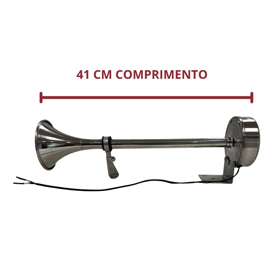 Buzina Marítima 12v 100% Elétrica 1 Corneta Inox Universal Barcos Lanchas Iates Automóveis Vetor Buzina Marítima 12v 100% Elétrica 1 Corneta Inox Universal Barcos Lanchas Iates Automóveis Vetor