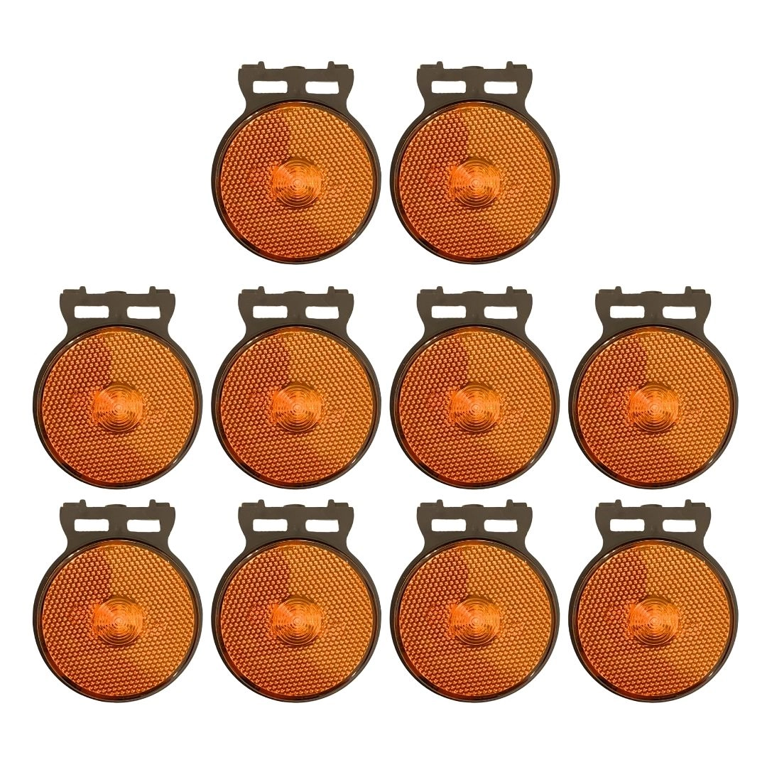 Kit 10 Lanternas Lateral Led Caminhão Carreta Com Suporte Amarela P