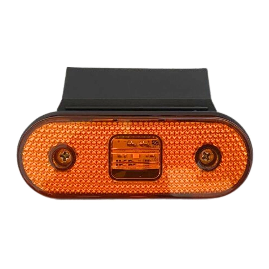 Lanterna Lateral Implemento Com Suporte LED Amarela Para Carreta Facchini Caminhão Trailer Reboque 