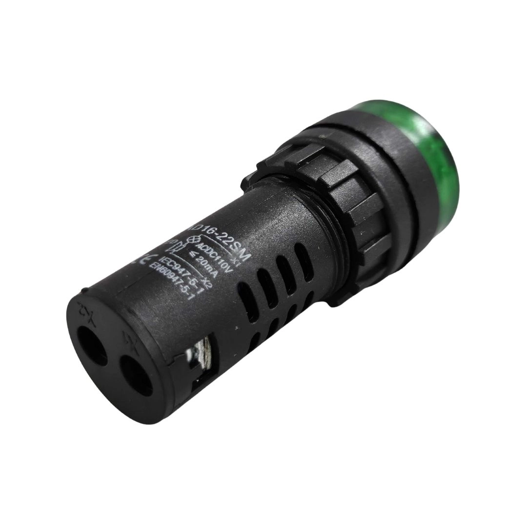 Alarme Sonoro Buzzer Sinaleiro LED Verde 22mm 110V DNI
