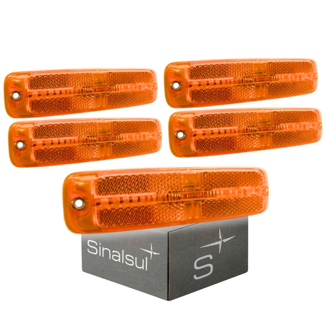 Kit 5 Lanterna Posição Lateral Retrorrefletor LED Amarela