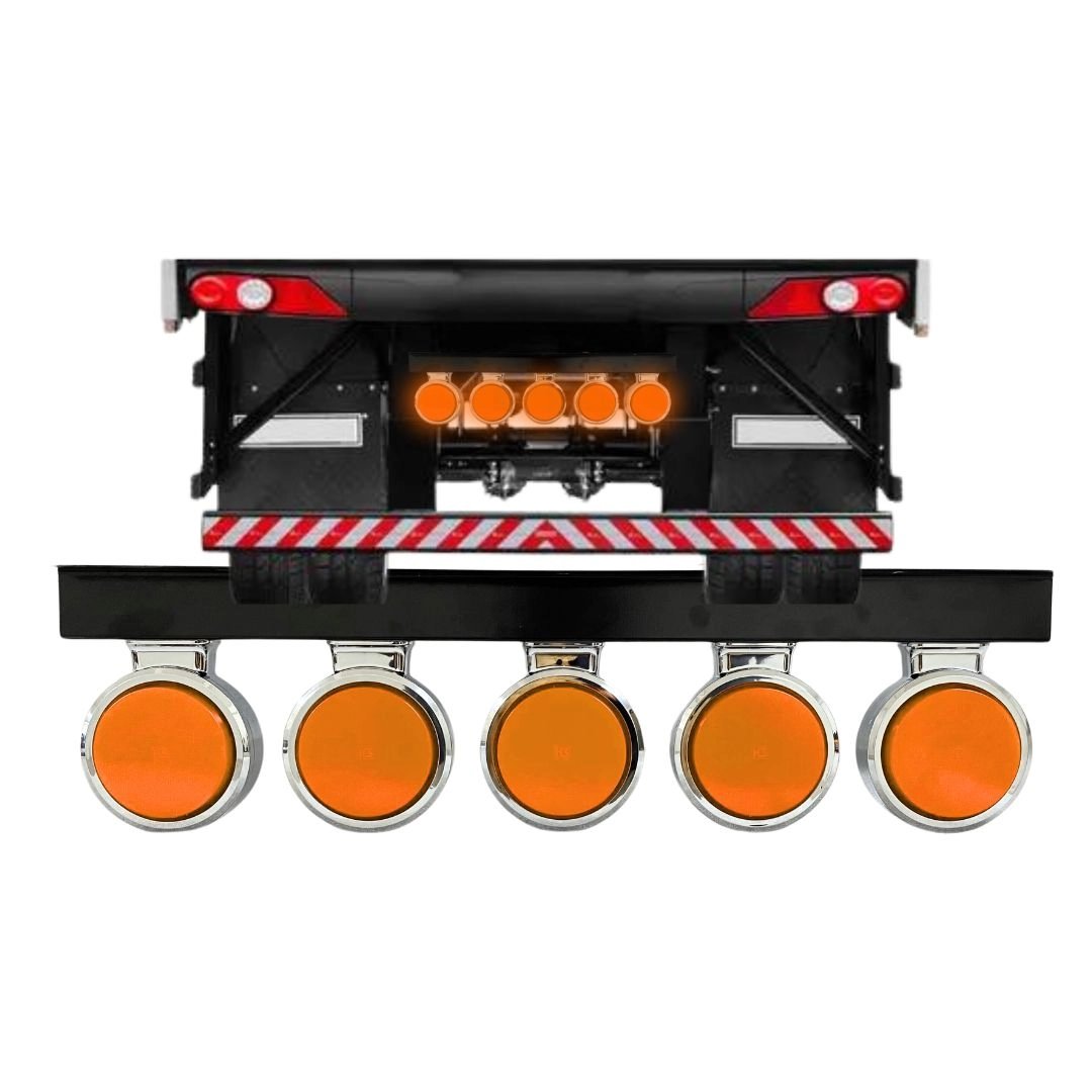 Kit 5 Lanterna Bojuda Foguinho LED Cromada Amarela + Suporte