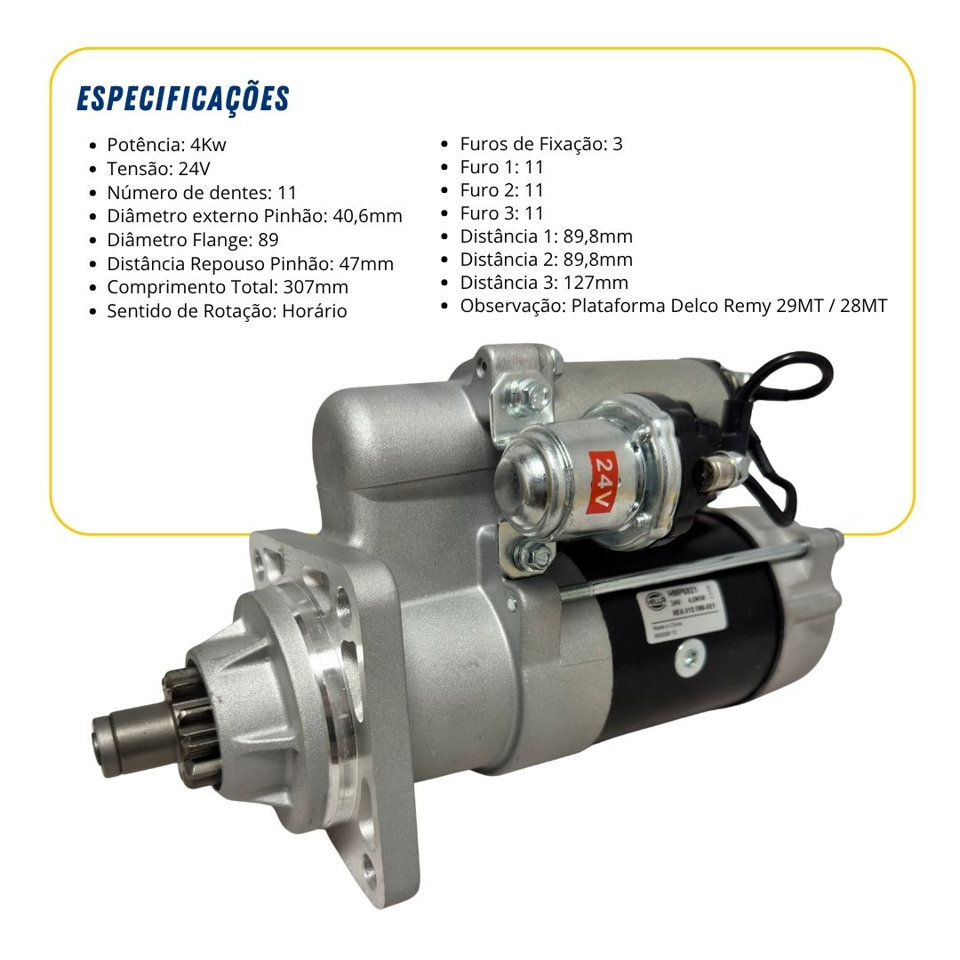Motor de Partida Arranque 24V 11 Dentes 4.0kW Para Mercedes-Benz Caminhão 1720A Ônibus OF1721 OH1420 OH1621L OH1623 Hella Motor de Partida Arranque 24V 11 Dentes 4.0kW Para Mercedes-Benz Caminhão 1720A Ônibus OF1721 OH1420 OH1621L OH1623 Hella