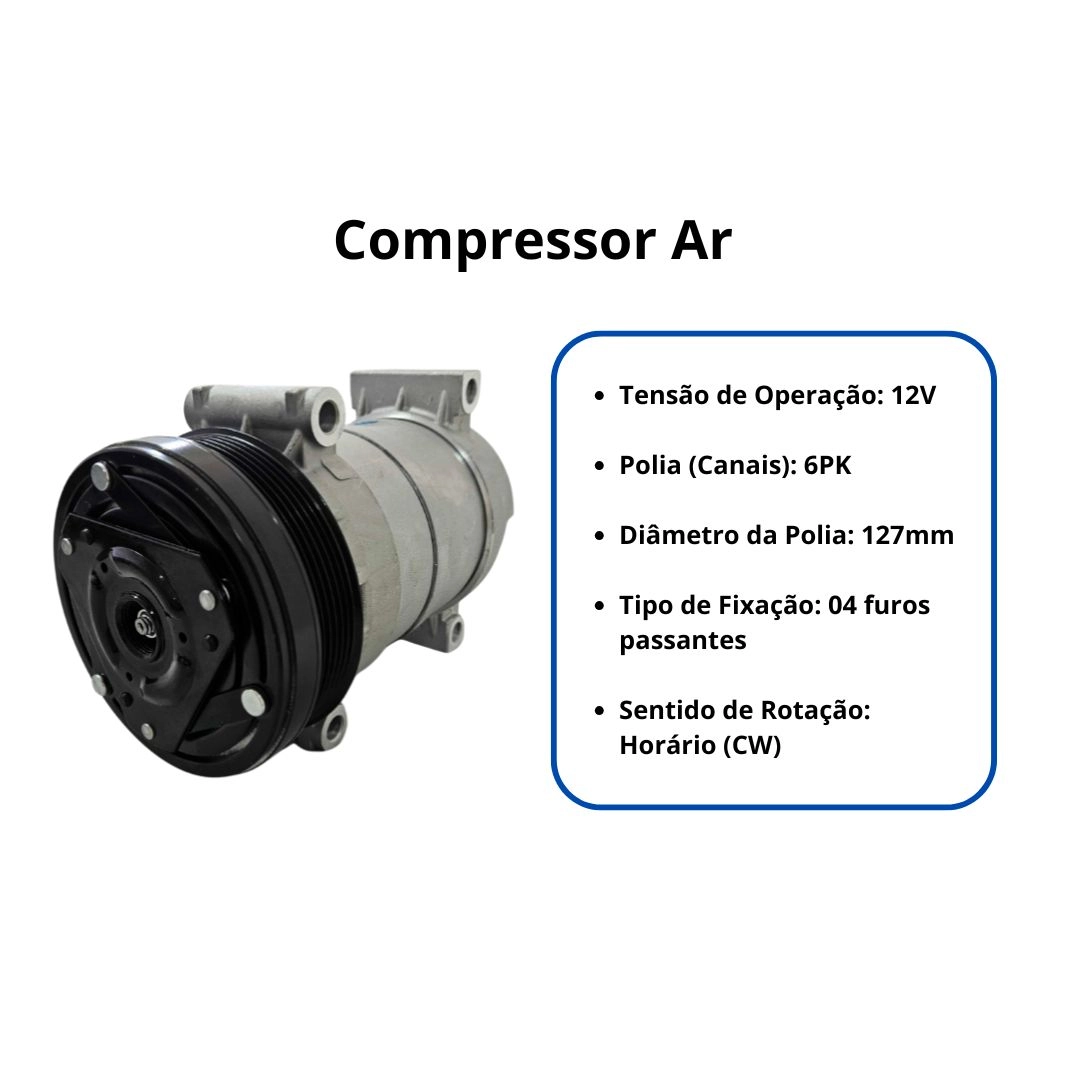 Compressor Ar Para Chevrolet S10 Blazer 4.3 V6 1996 a 2006 Delphi M100013