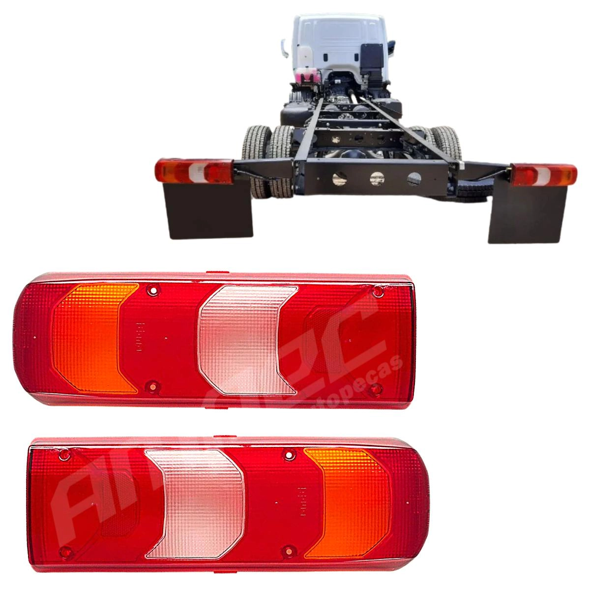 Par Lente Lanterna Traseira Compativel MB Actros Atego      