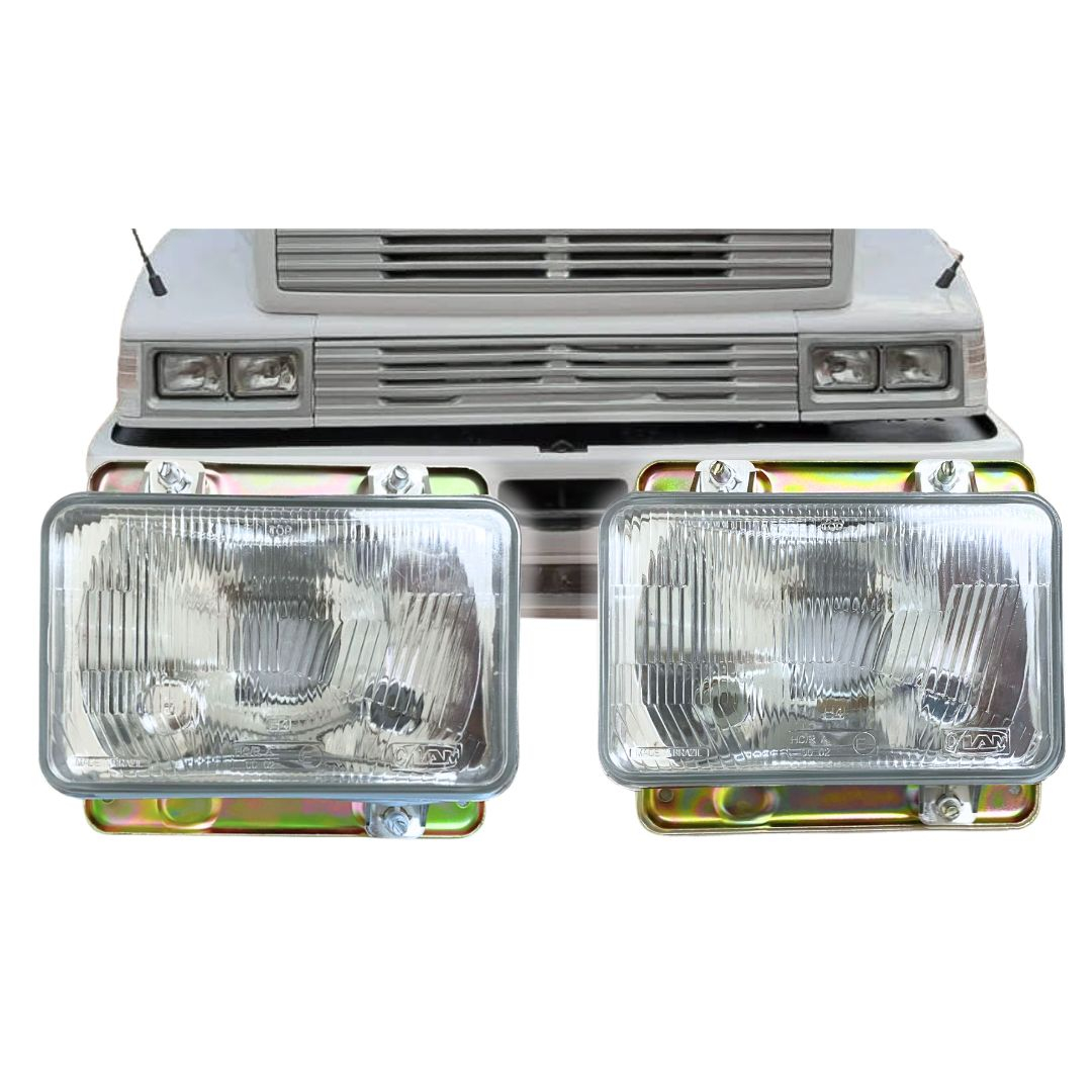 Kit 2 Farol Para Mercedes Bicudo 1993 a 2004 1214 1418 1618 1935 1844 Farol Lente Vidro