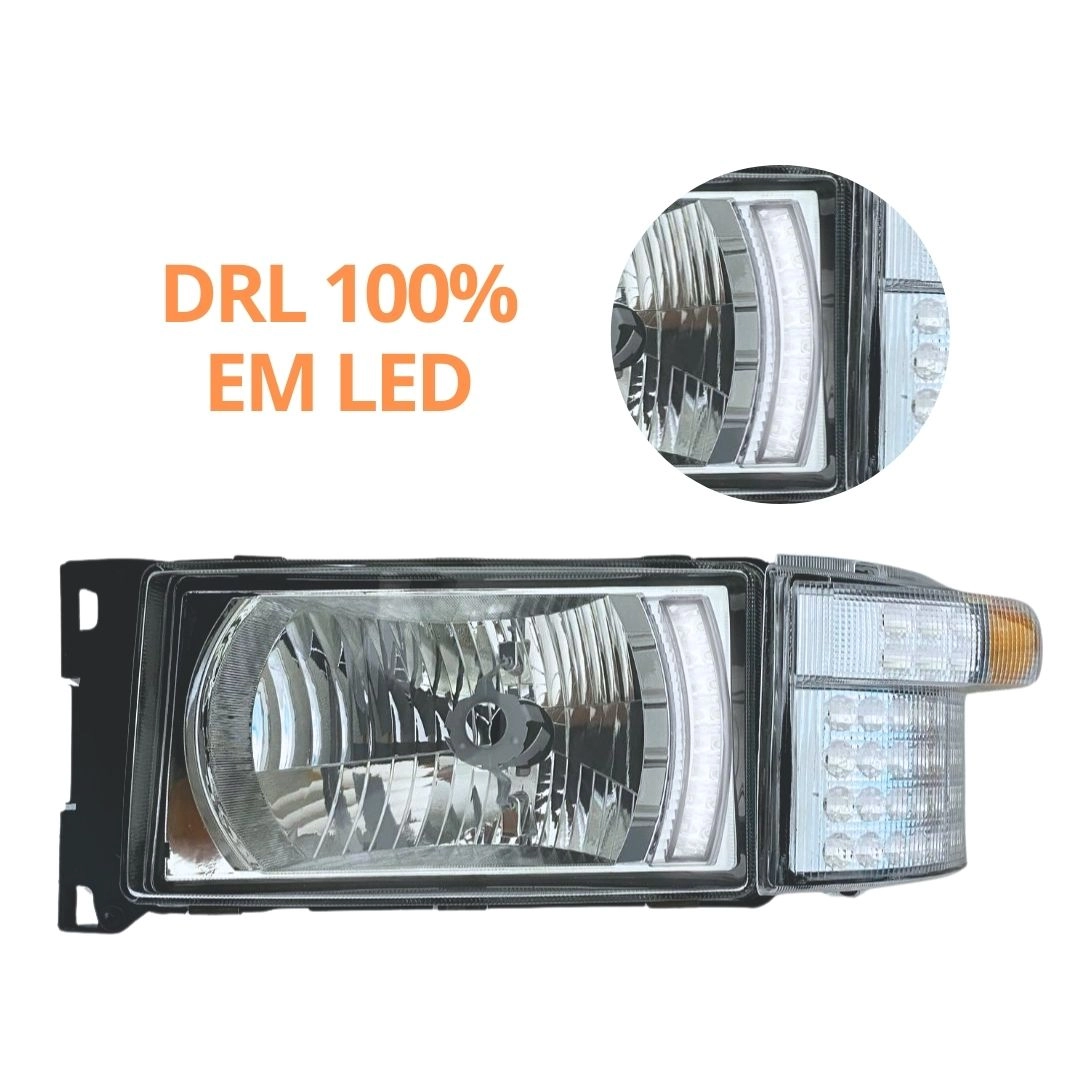 Farol Dianteiro Principal 24v E Pisca DRL em LED Para Scania Série 4 5 6 PGR Lado Esquerdo 1732509 Farol Dianteiro Principal 24v E Pisca DRL em LED Para Scania Série 4 5 6 PGR Lado Esquerdo 1732509