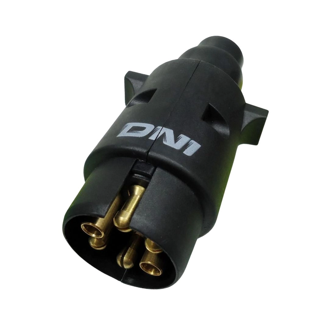 Tomada Elétrica Carretinha Caminhão Reboque Conector Macho 6 Polos Bivolt 12v/24v Nylon DNI 8380