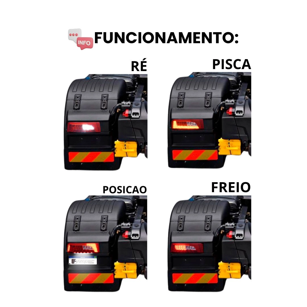 Lanterna Traseira Para Caminhão Scania S5 S6 Serie 5 Série 6 PGR Streamline Lado Direito 2241858 2241860