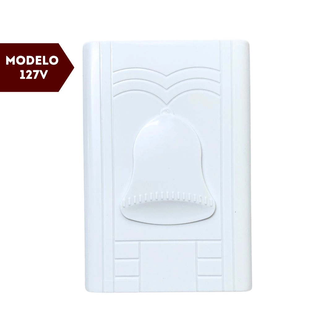 Campainha Musical Ding Dong 127V Branco Com Fio P/ Porta Campainha Musical Ding Dong 127V Branco Com Fio P/ Porta