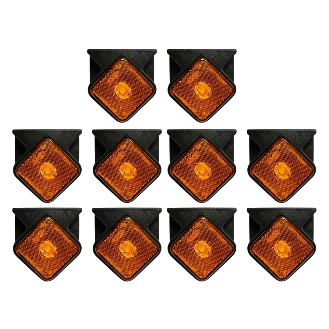 Kit 10 Lanternas Lateral Carreta Guerra Led Com Suporte