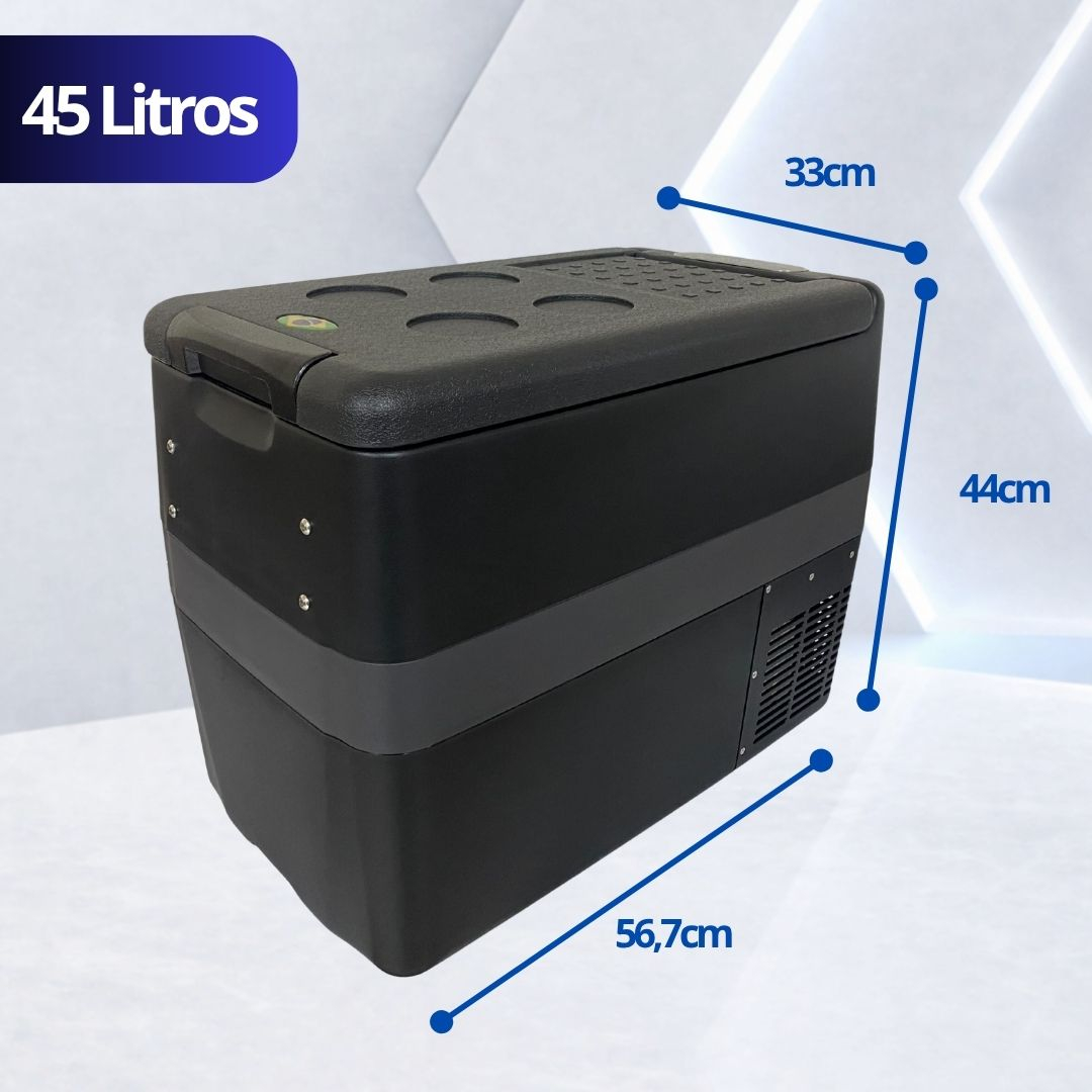 Mini Geladeira Portátil 45 Litros 12V/24V 110v/220v Caminhão Ônibus Van Freezer Camping Barco Lancha Pesca