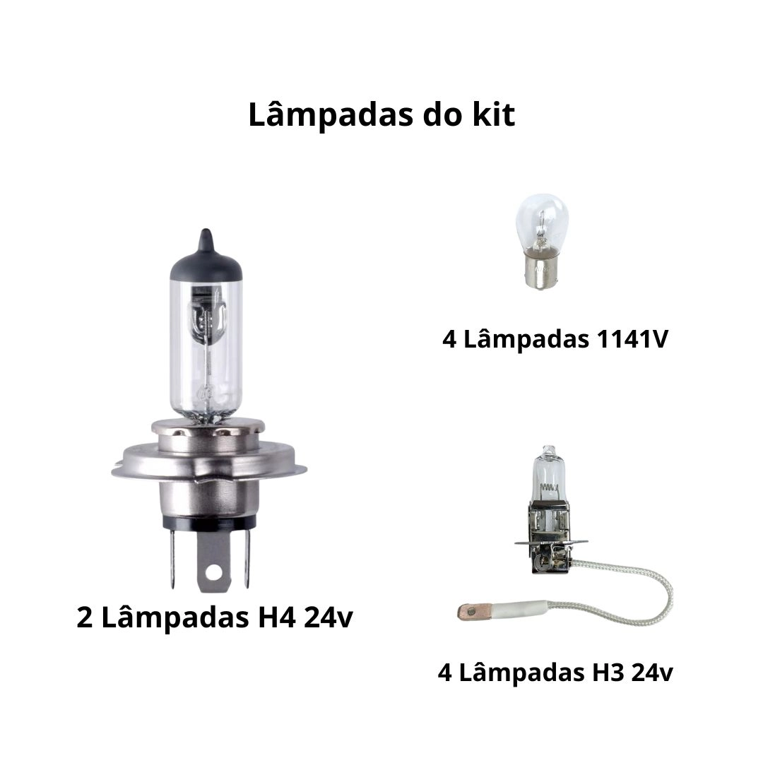 Kit Iluminação Completo c/ Moldura Para Scania Bicudo