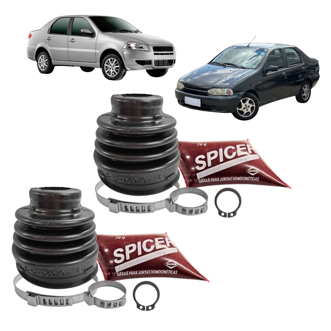 Par Kit Reparo Coifa Homocinetica Para Siena 98 a 16 Cambio