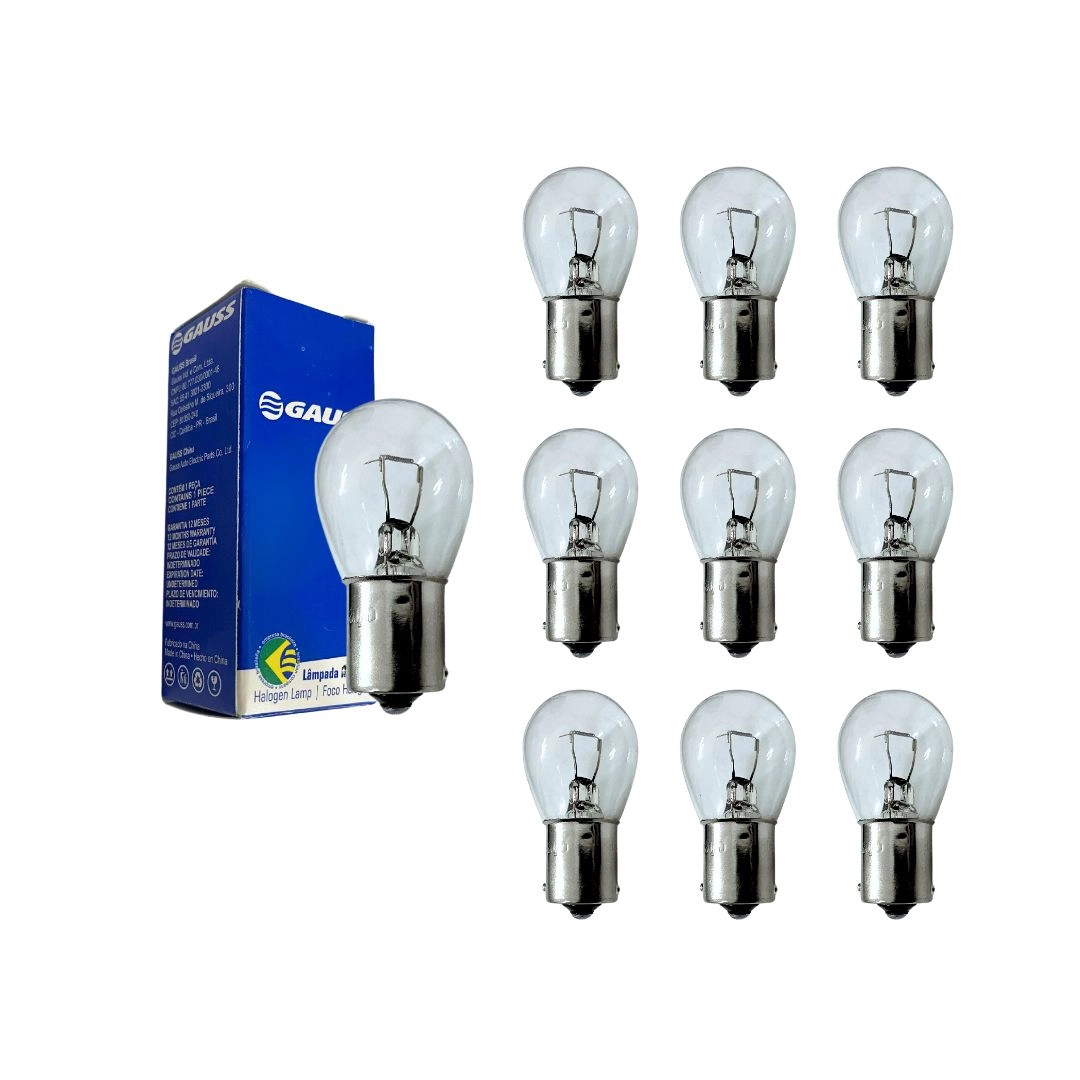 Kit 10 Lampadas 1141 24V 1 Polo P21W 21W Gauss GL1141B