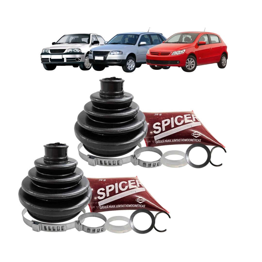 Par Kit Reparo Coifa Homocinetica Para Gol 1.0 EA111 99 a 16 Roda