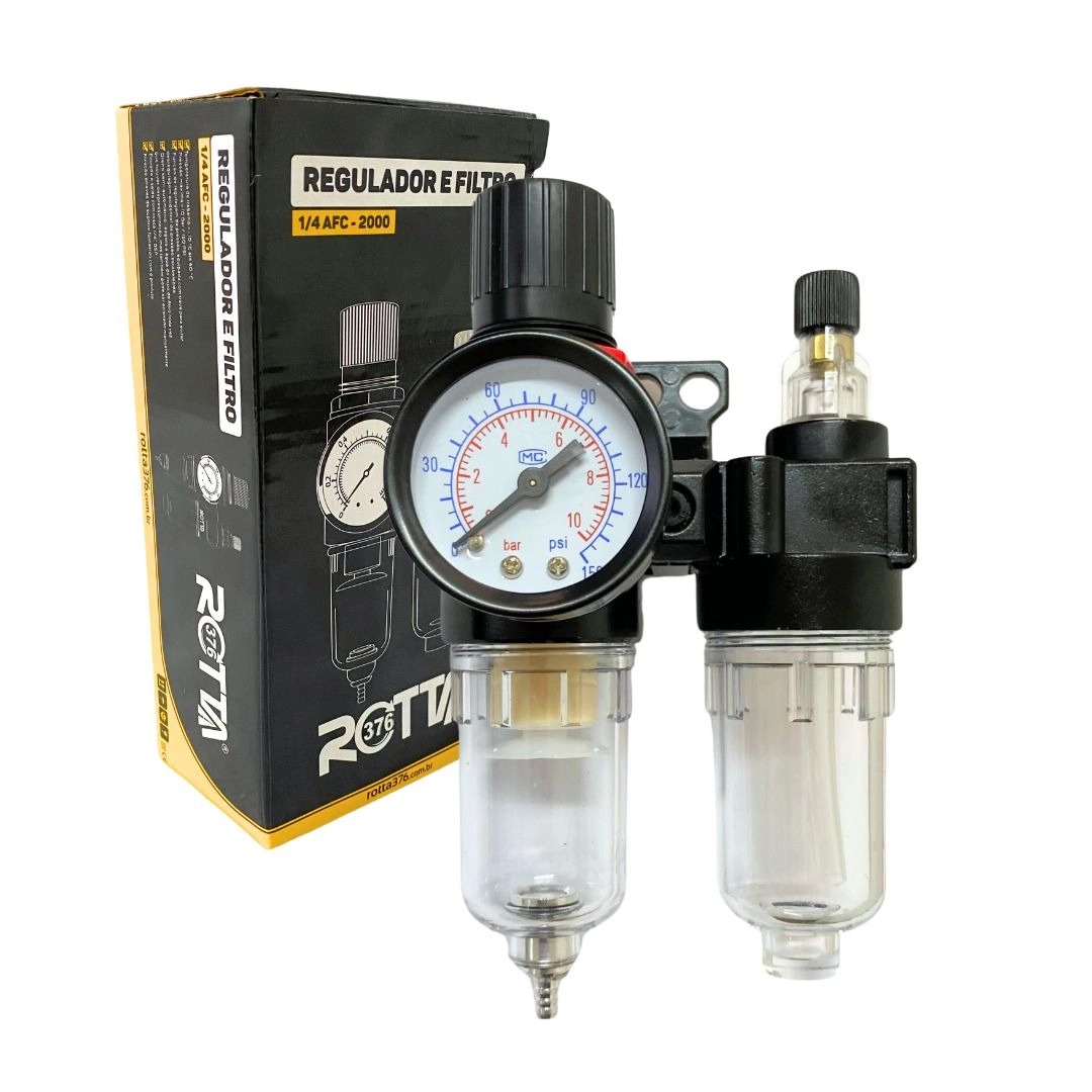 Filtro Eliminador Água e Óleo Com Regulador Pressão 150 PSI