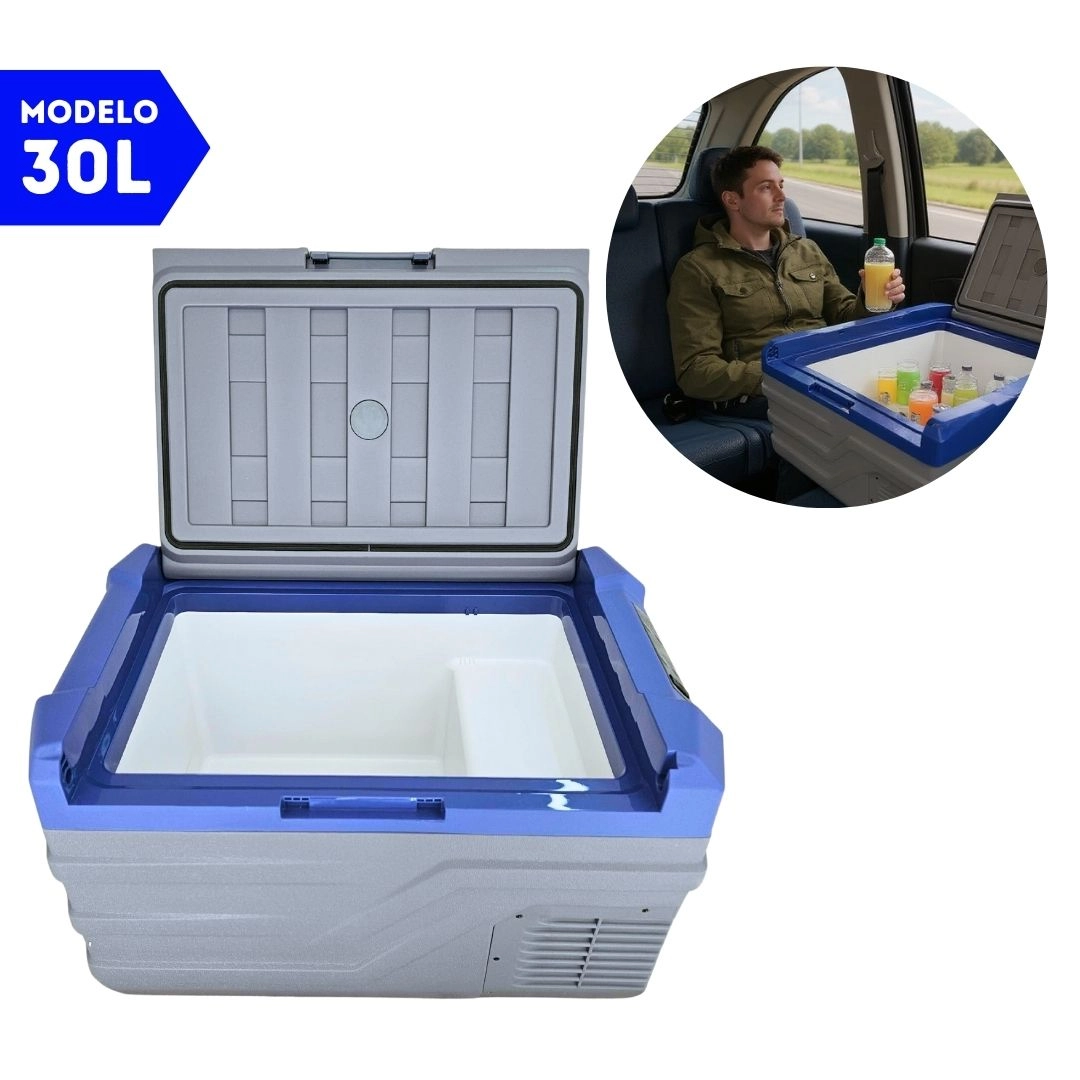 Geladeira 30 Litros 12V/24V 110v/220v Caminhão Ônibus Van Geladeira 30 Litros 12V/24V 110v/220v Caminhão Ônibus Van