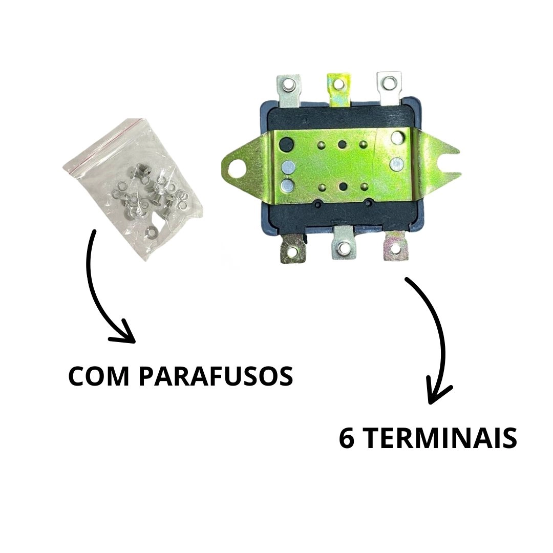 Relé Duplo de Faróis 500W 12V Universal Super Reforçado 6 Terminais Com Parafusos 2 Fusíveis Externos Relé Duplo de Faróis 500W 12V Universal Super Reforçado 6 Terminais Com Parafusos 2 Fusíveis Externos