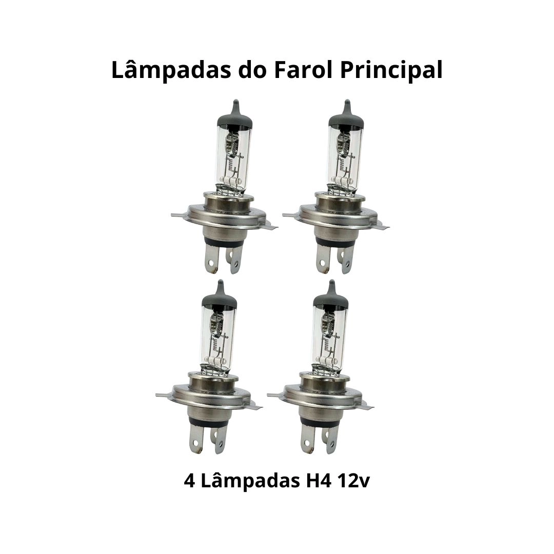 Kit 4 Farol ParaMb Mercedes Bicudo + Lâmpada 12v Nino