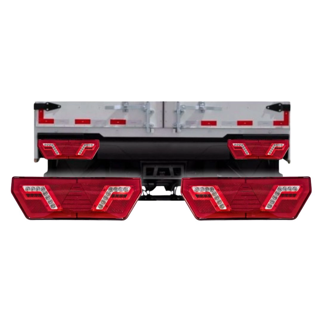 Par Lanterna Traseira Implementos Guerra Universal 12V LED