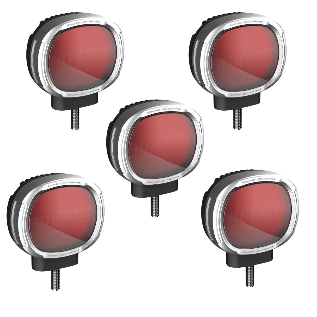 Kit 5 Lanternas Três Marias Foguinho Led Bivolt Vermelha 