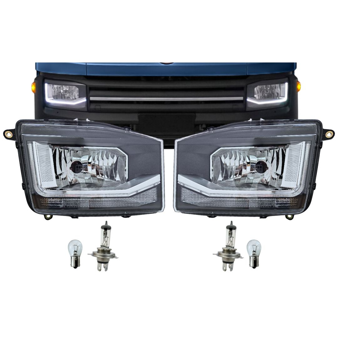 Par Farol Principal DRL Para VW Delivery Express 4150 6160 9170 11180 13180 Com Lâmpadas 23B941033A 23B941034A