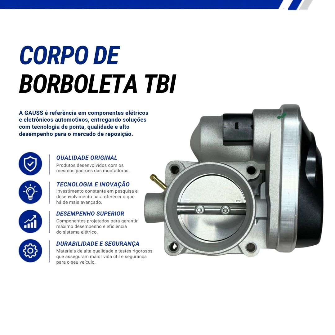 Corpo de Borboleta TBI Eletrônico Alumínio Para Volkswagen Gol Voyage Fox Polo Golf Saveiro Spacefox 1.0 1.6 8V Gauss
