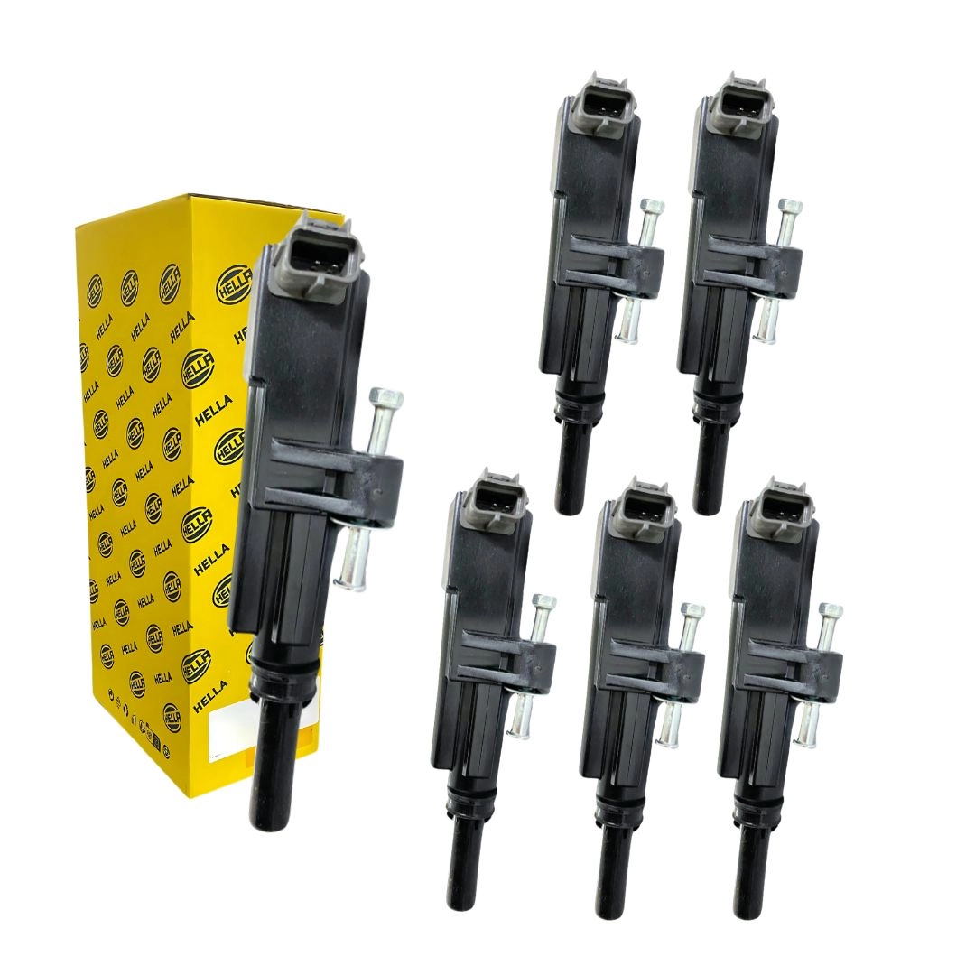 Kit 6 Bobina de Ignição Para Jeep Cherokee Sport 3.7 Hella