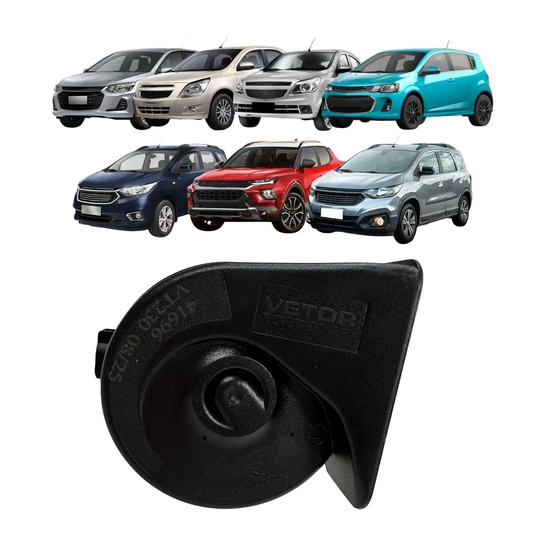 Buzina Caracol 12v Elétrica Som Potente Para Chevrolet Agile Onix Spin Sonic Cobalt Montana VT230 Buzina Caracol 12v Elétrica Som Potente Para Chevrolet Agile Onix Spin Sonic Cobalt Montana VT230