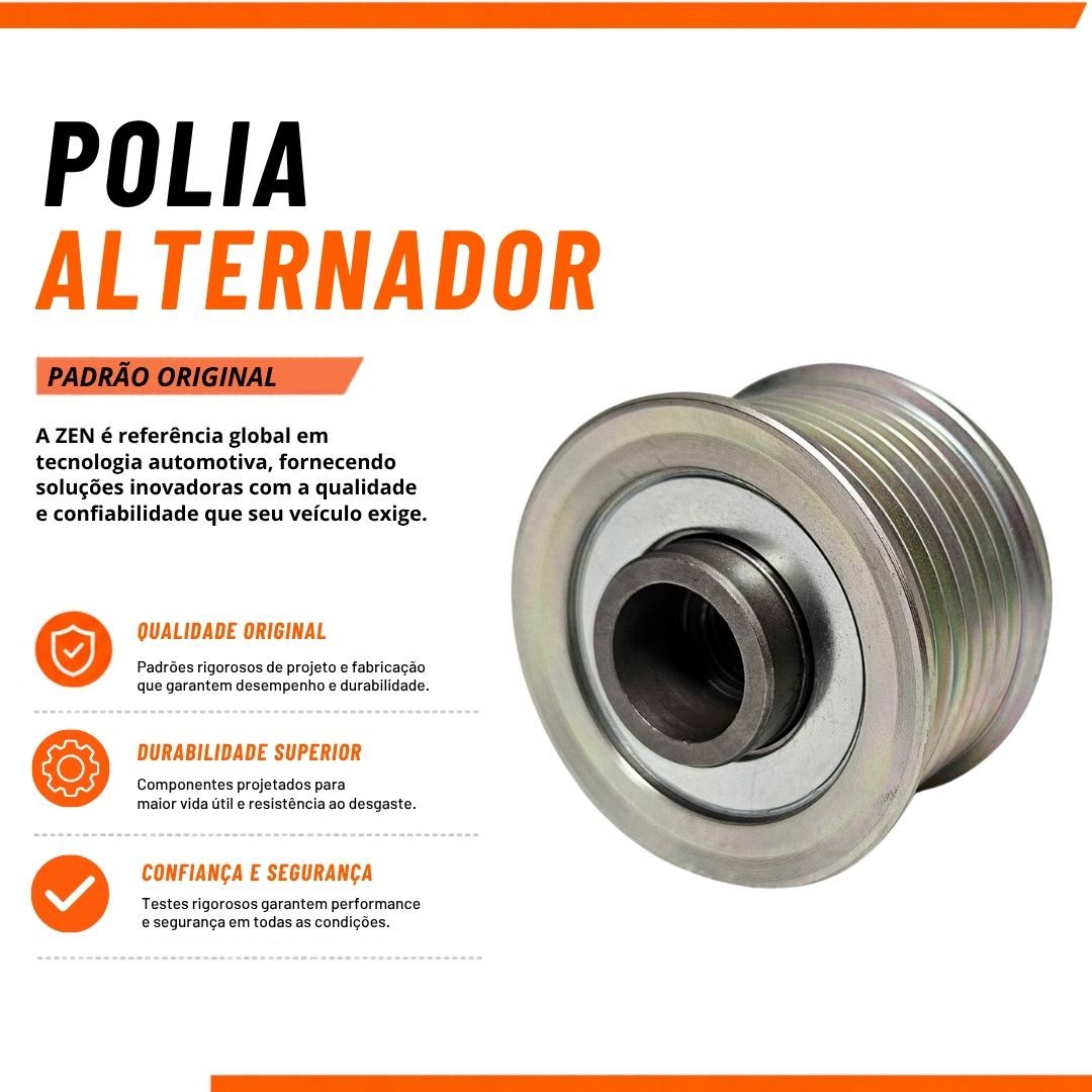 Polia Roda Livre Alternador 7 Filetes Para Toyota Camry Sedan 3.5 Land Cruiser 4.0 4 Runner 4.0 Zen 274150W010 Polia Roda Livre Alternador 7 Filetes Para Toyota Camry Sedan 3.5 Land Cruiser 4.0 4 Runner 4.0 Zen 274150W010