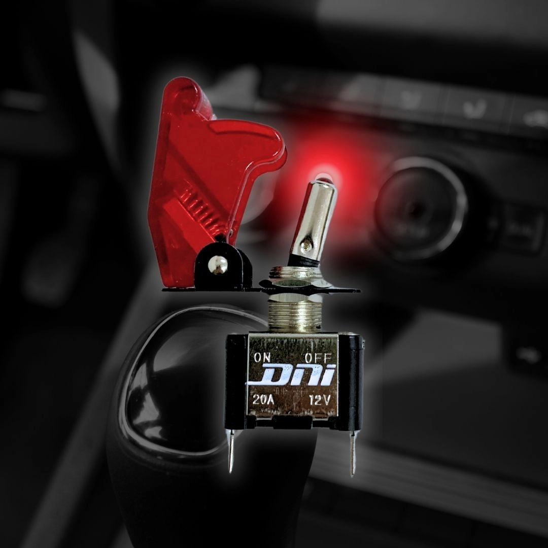 Chave Botão Liga Desliga 2 Posições 12v LED Vermelha 